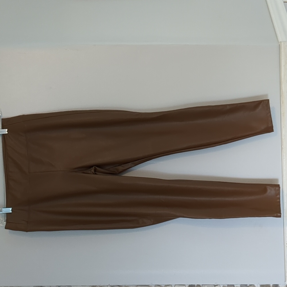Gap Faux Leather Pants Women's Size Large Tan Skinny 31X27